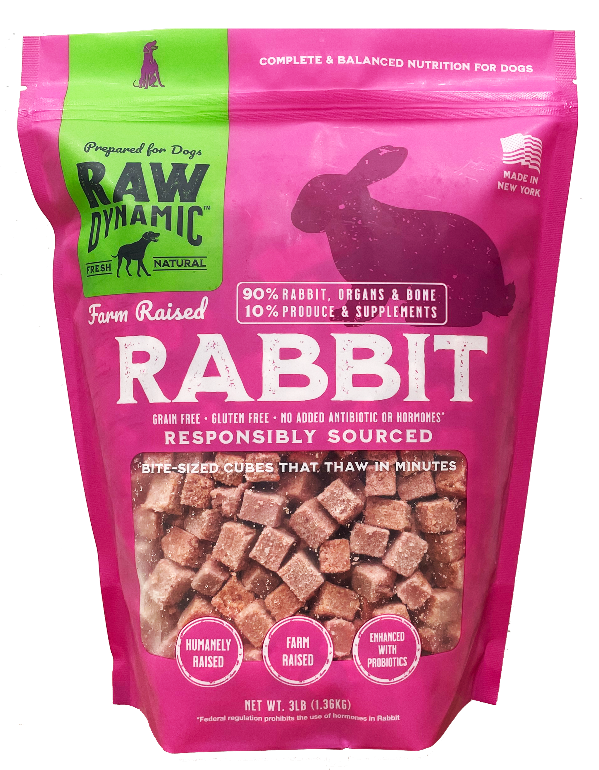 Raw Dynamic Frozen Rabbit Formula for Dogs