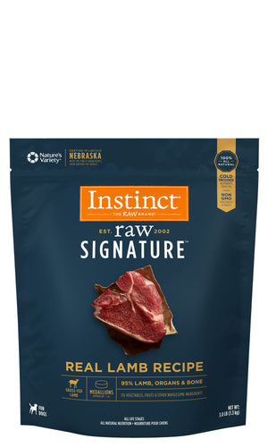 Instinct Canine Raw Signature Frozen Medallions Real Lamb Recipe