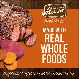 Merrick Premium Grain Free Dry Adult Dog Food Wholesome And Natural Kibble Real Texas Beef And Sweet Potato