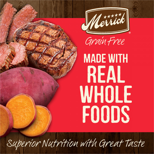 Merrick Premium Grain Free Dry Adult Wholesome And Natural Kibble With Beef, Bison And Sweet Potato