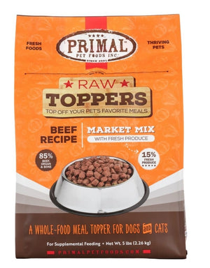 Primal Raw Toppers 5lb Beef