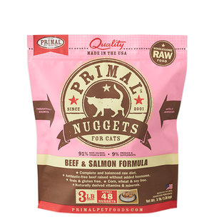Primal Raw Frozen Feline Beef & Salmon Formula 3LB