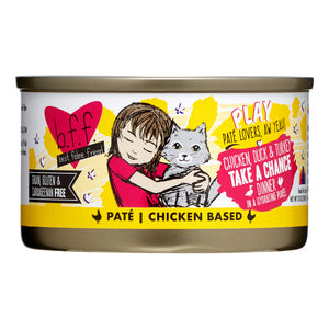 Weruva BFF PLAY Take a Chance Chicken, Duck, &amp; Turkey Dinner in a Hydrating Puree Pate Wet Cat Food (12) 2.8 oz Cans